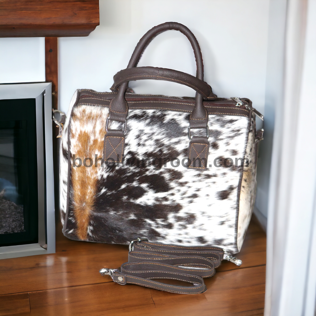 Exotic Real Cowhide Shoulder Purse