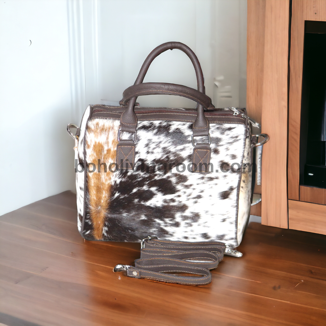 Exotic Real Cowhide Shoulder Purse