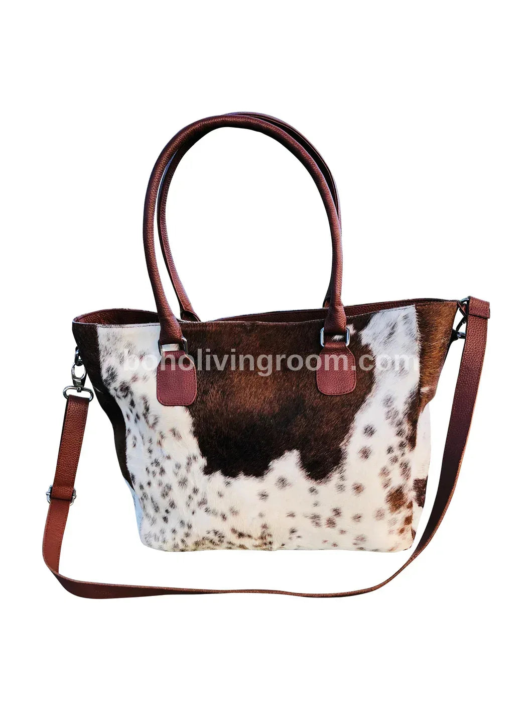 Exotic Tricolor Cowhide Tote Purse
