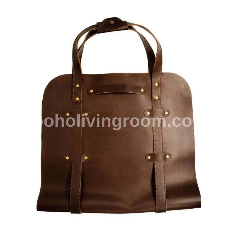 Premium leather wood carrier