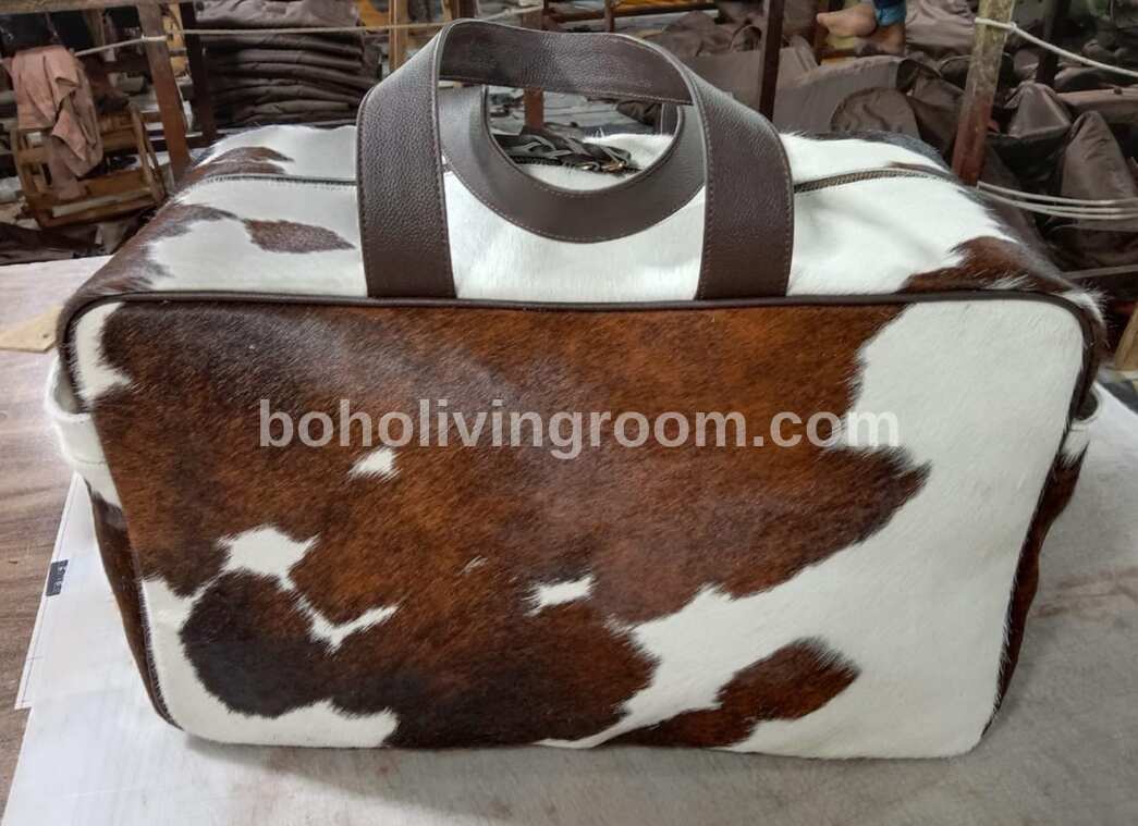 Hair On Cowhide Nappy Duffle Bag