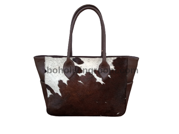 Tricolor Cowhide Tote Purse