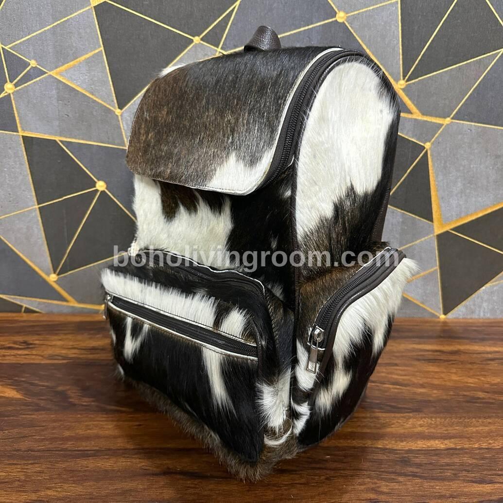 Charcoal Black Cowhide Backpack