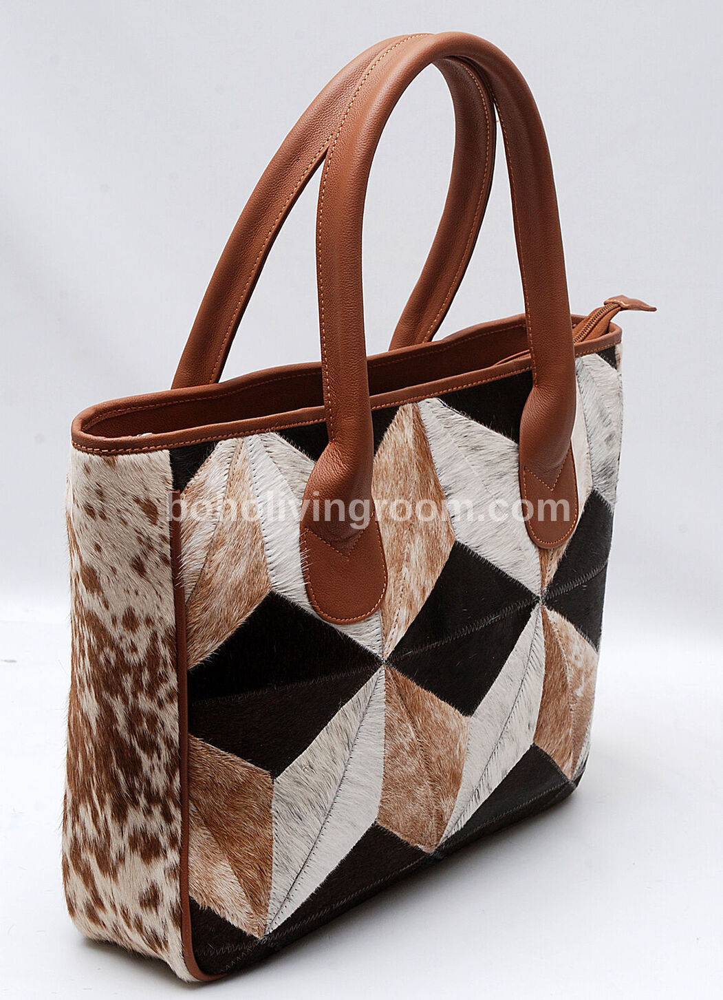 Large Cow Skin Patchwork Tote Purse