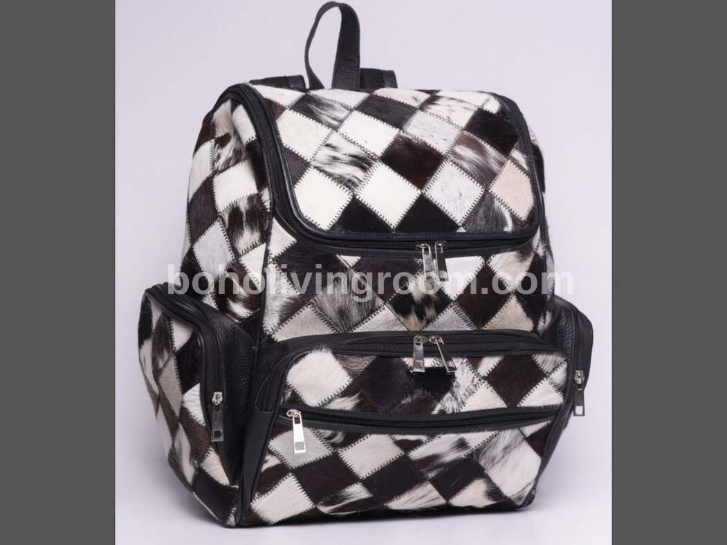 Genuine Patchwork Hair On Cow Skin Backpack