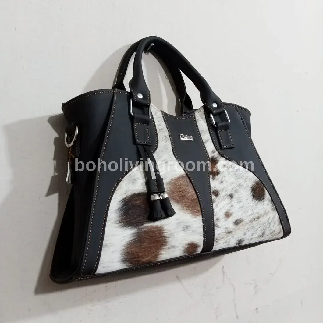 Dark Tricolor Cowhide Purse