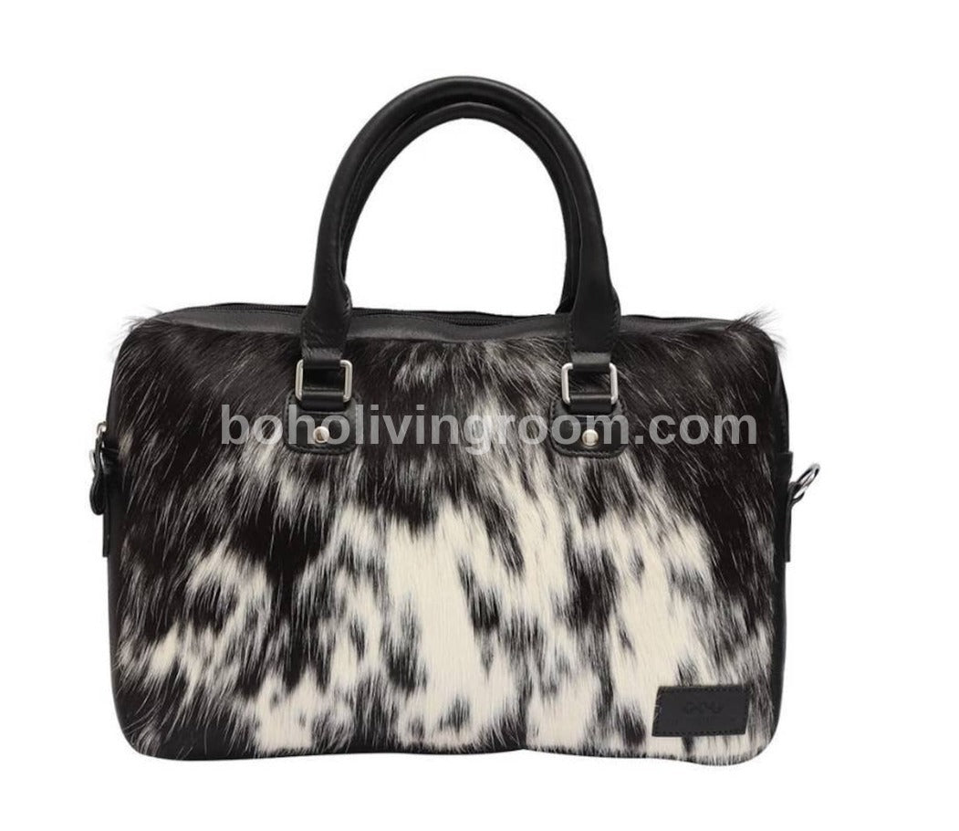 Real Natural Hair On Cowhide Laptop Bag