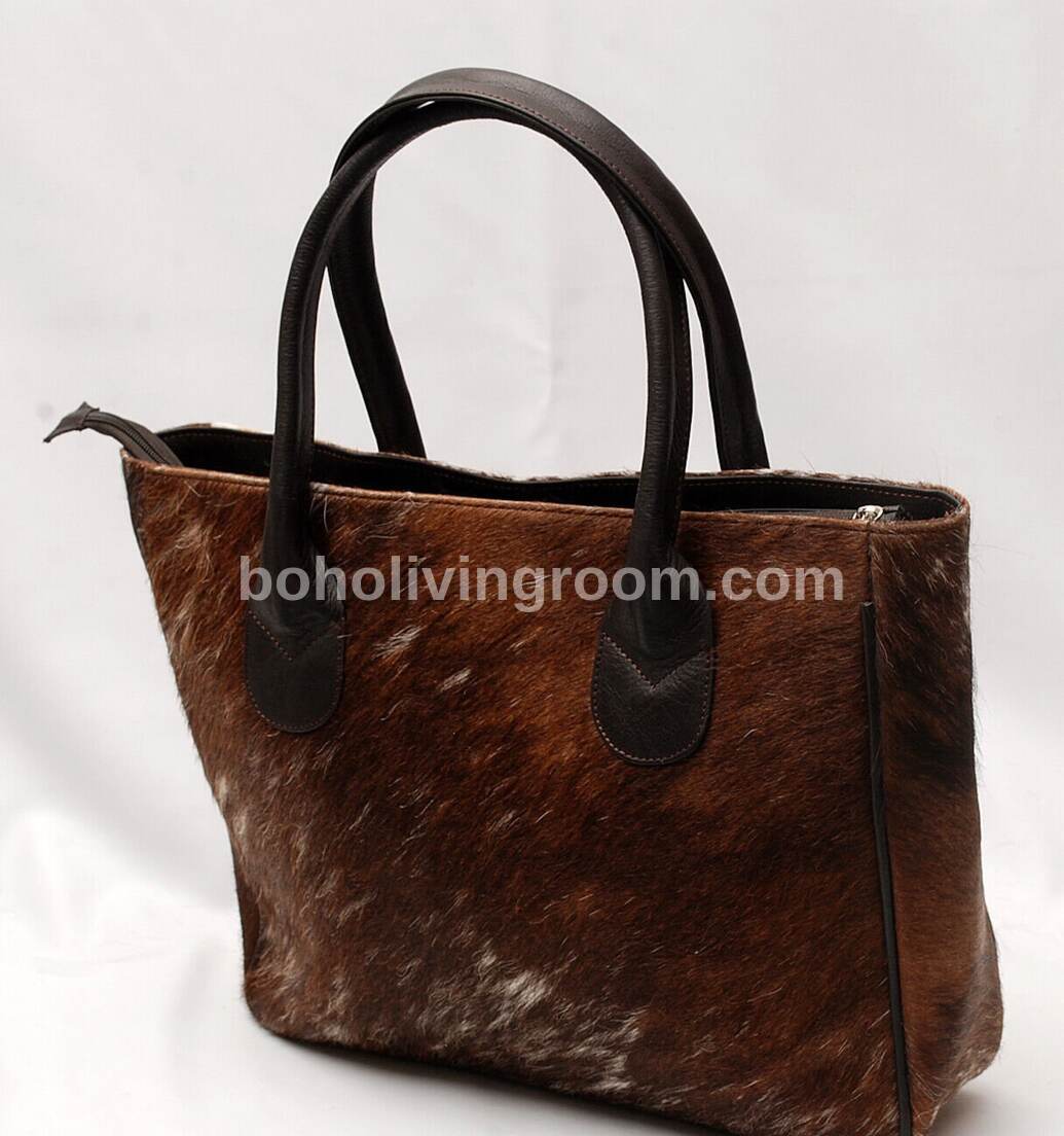 Dark Brown Cowhide Tote Purse