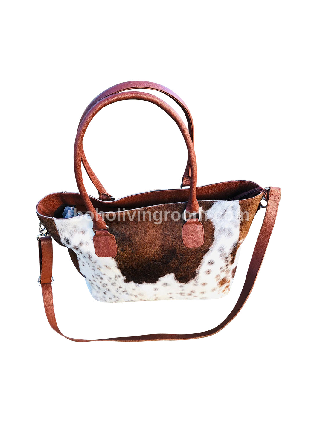 Exotic Tricolor Cowhide Tote Purse