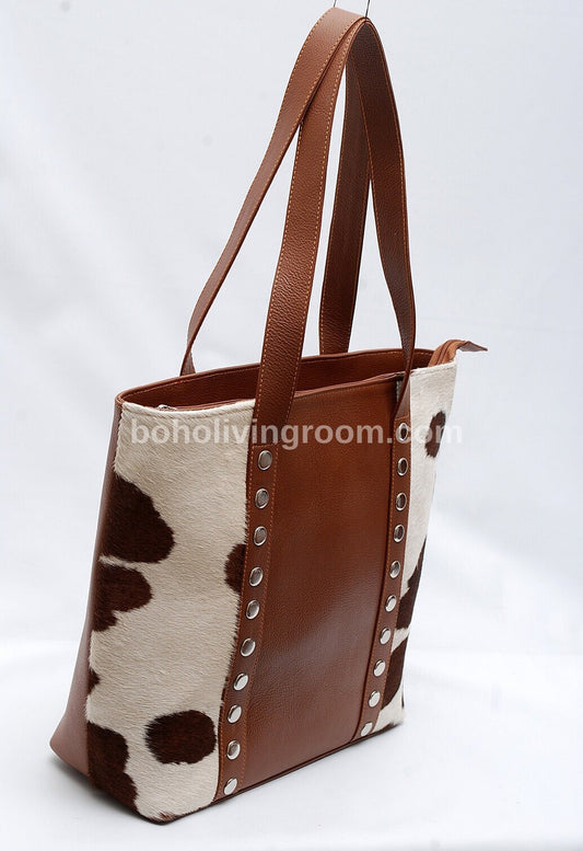 Spotted Black White Cowhide Bag
