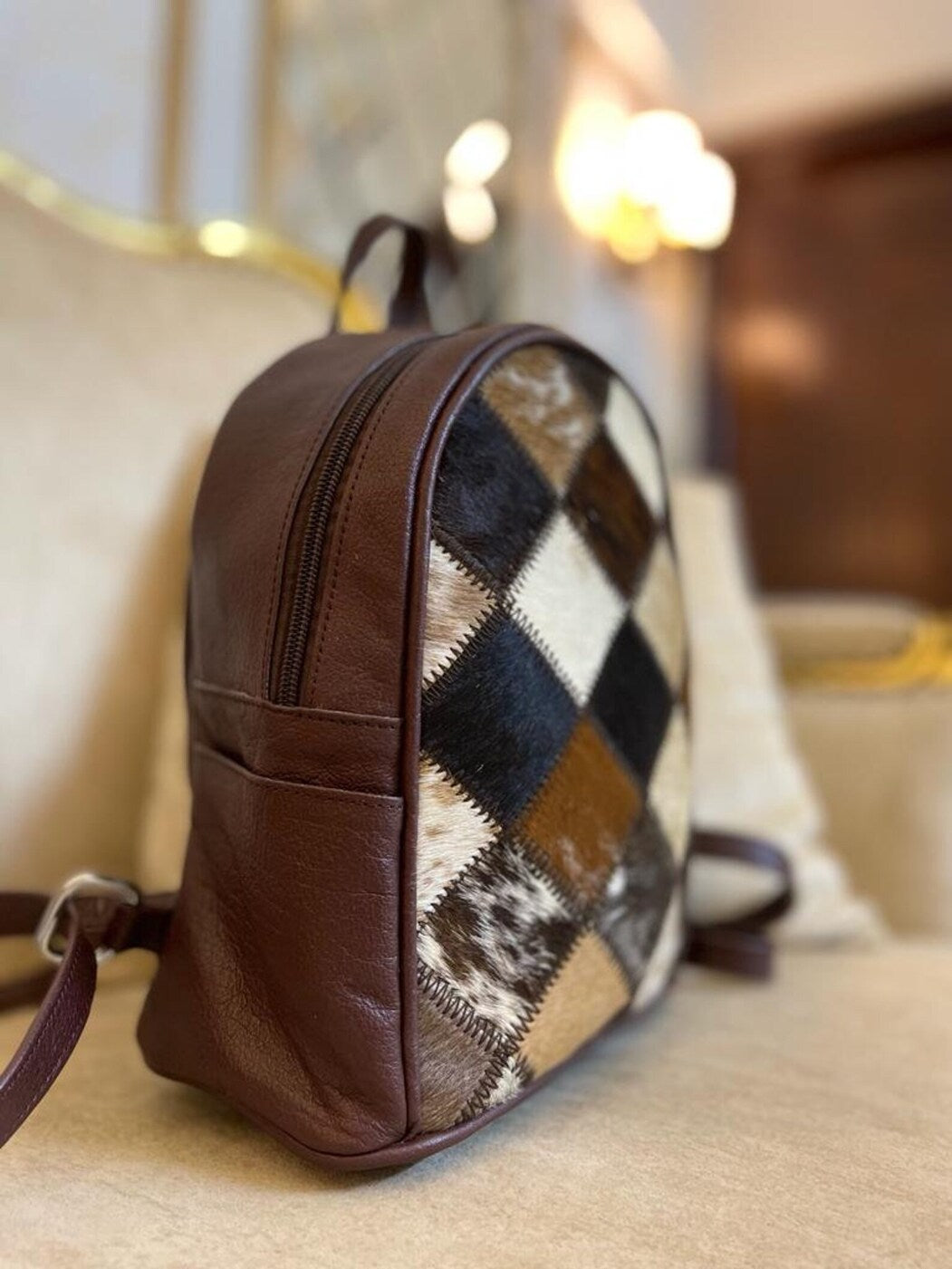 Cowhide Book Backpack