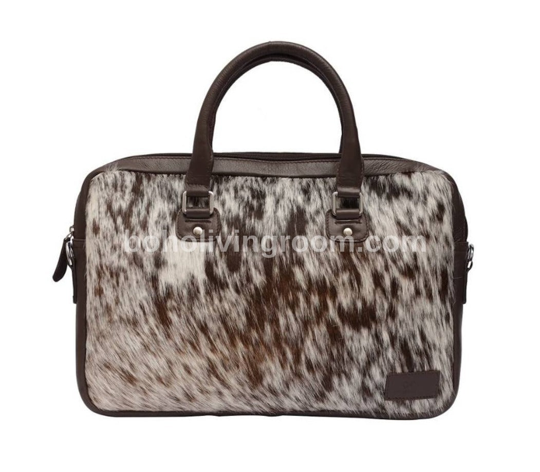 Real Natural Hair On Cowhide Laptop Bag