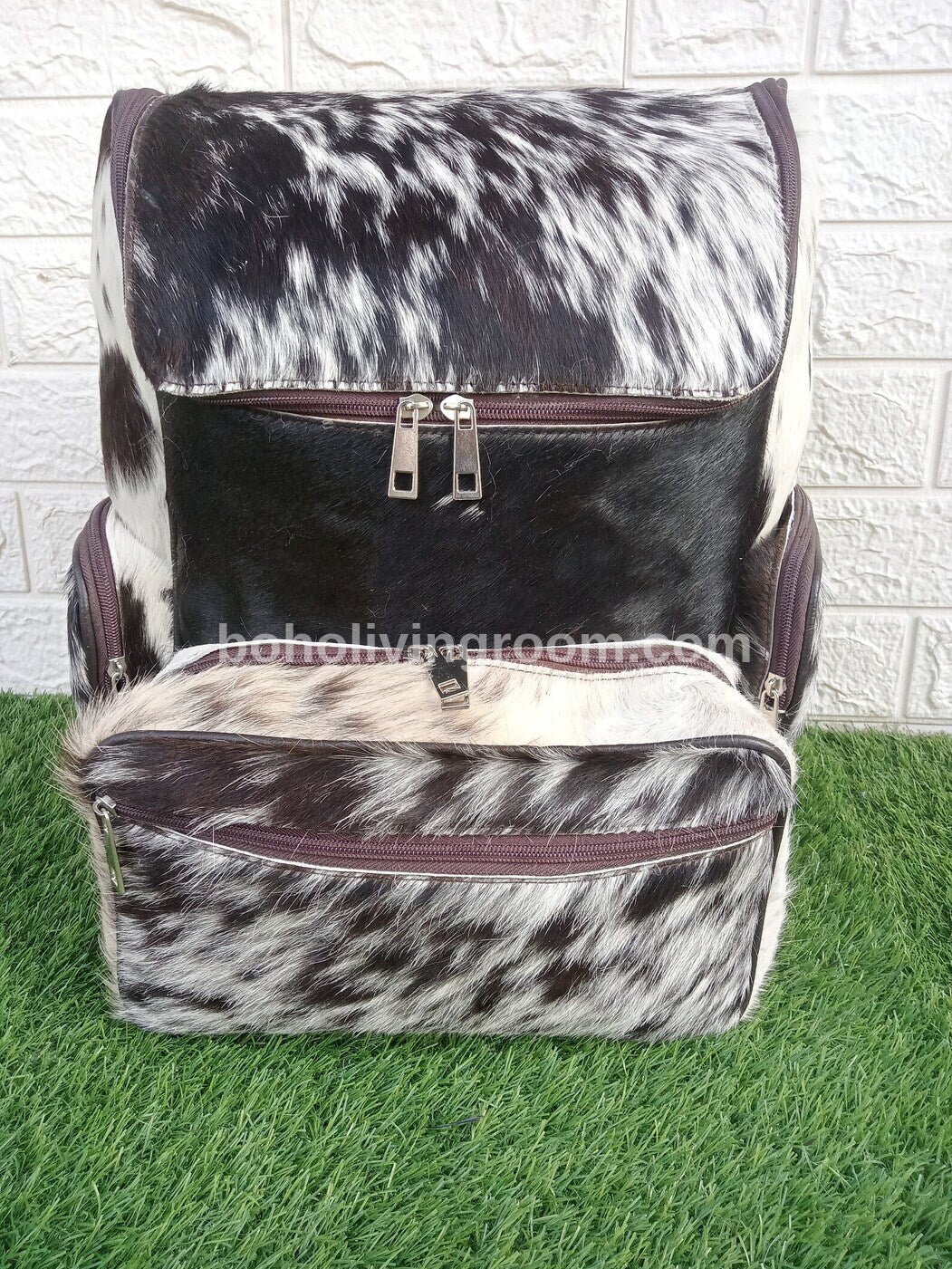 Real Natural Cowhide Mommy Backpack