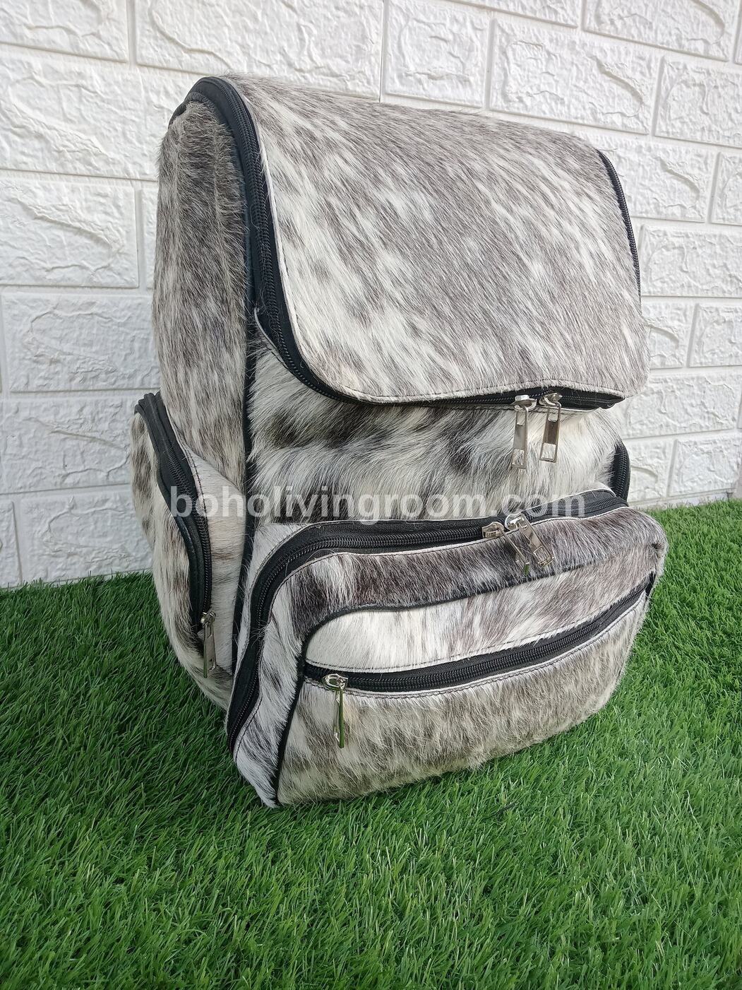 Real Natural Hair On Cowhide Backpack