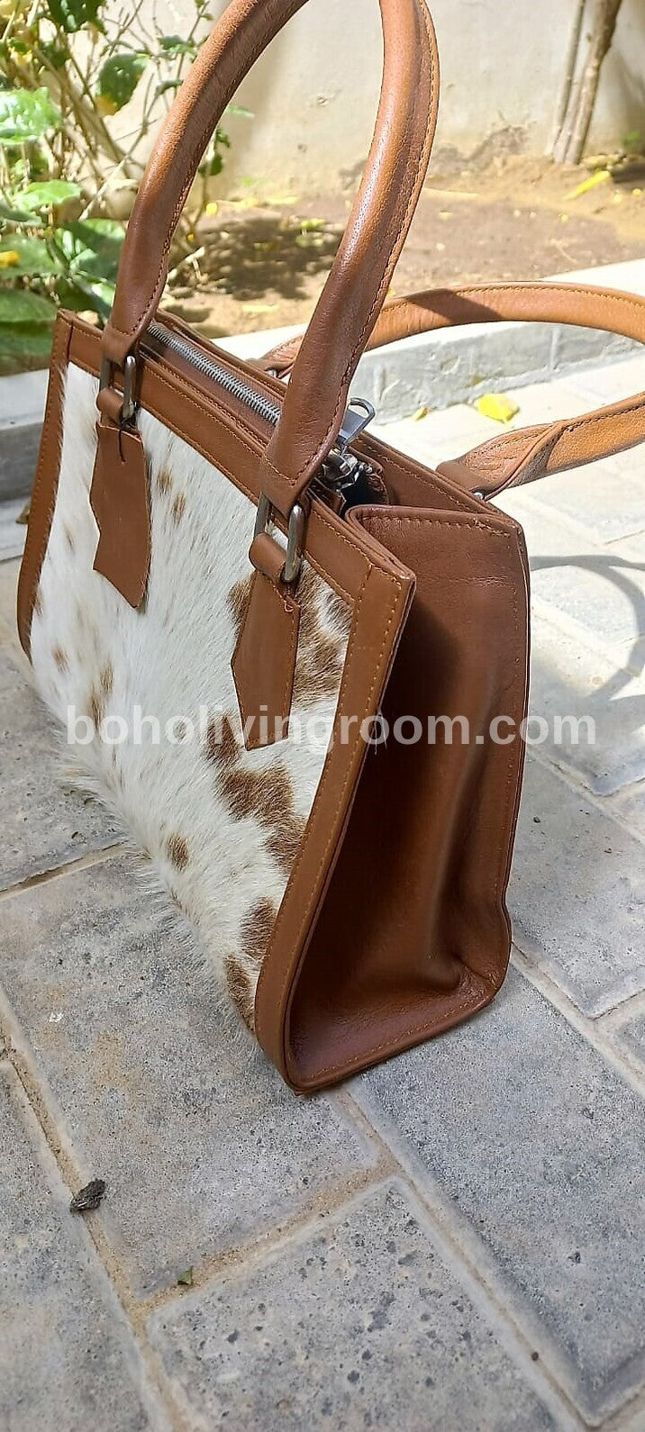 Natural Cowhide Shoulder Purse