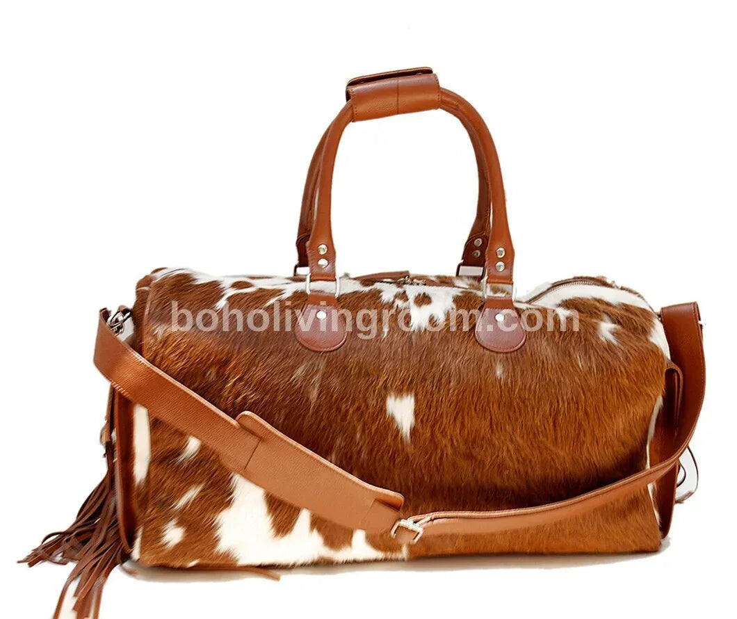 Born White Cowhide Duffle Bag
