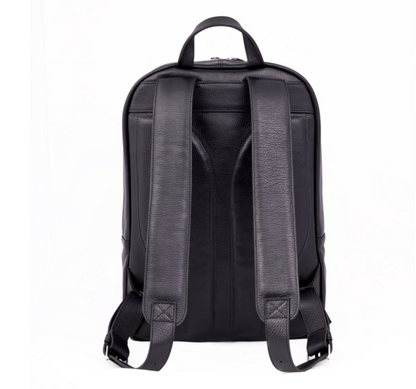 Black cowhide leather backpack
