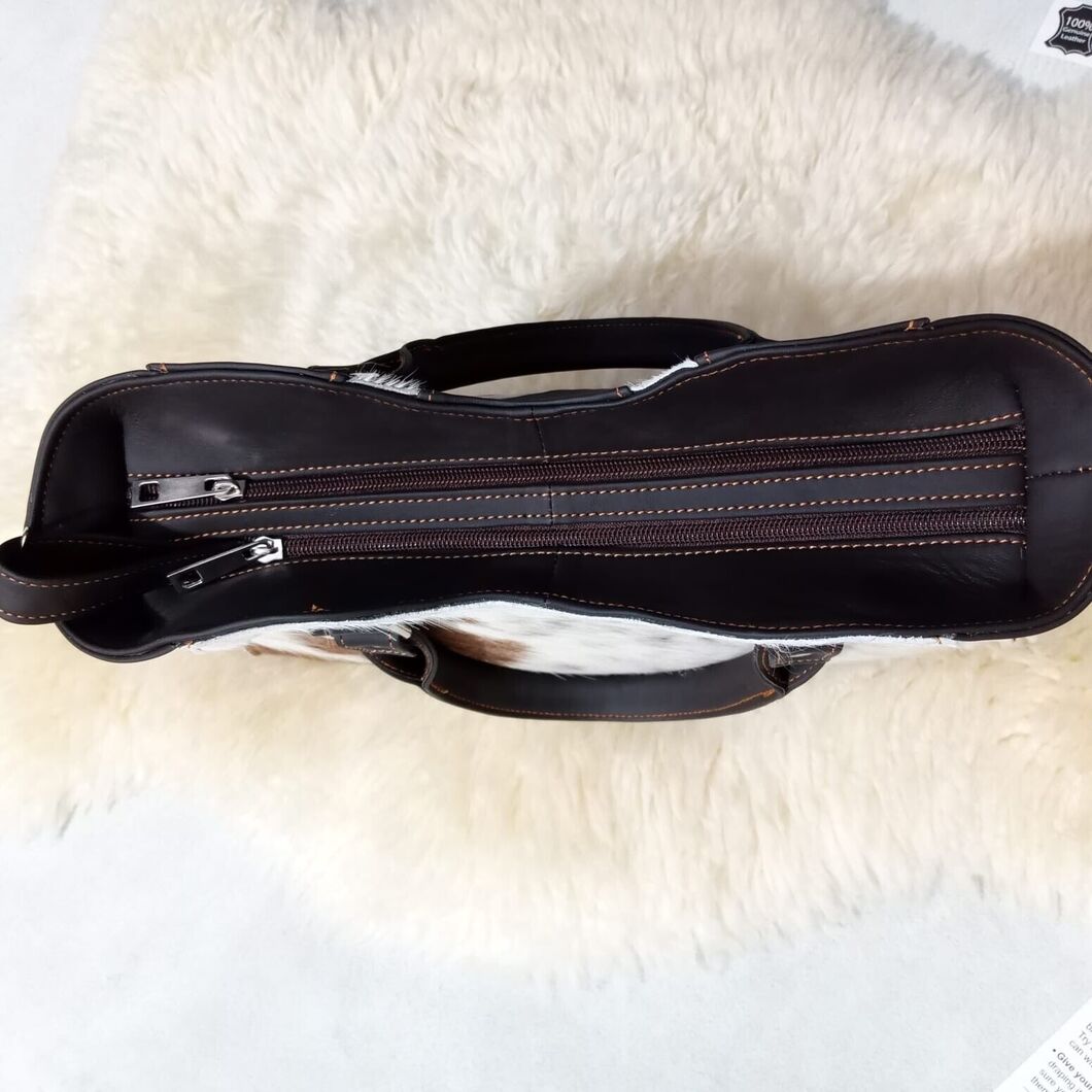 Dark Tricolor Cowhide Purse