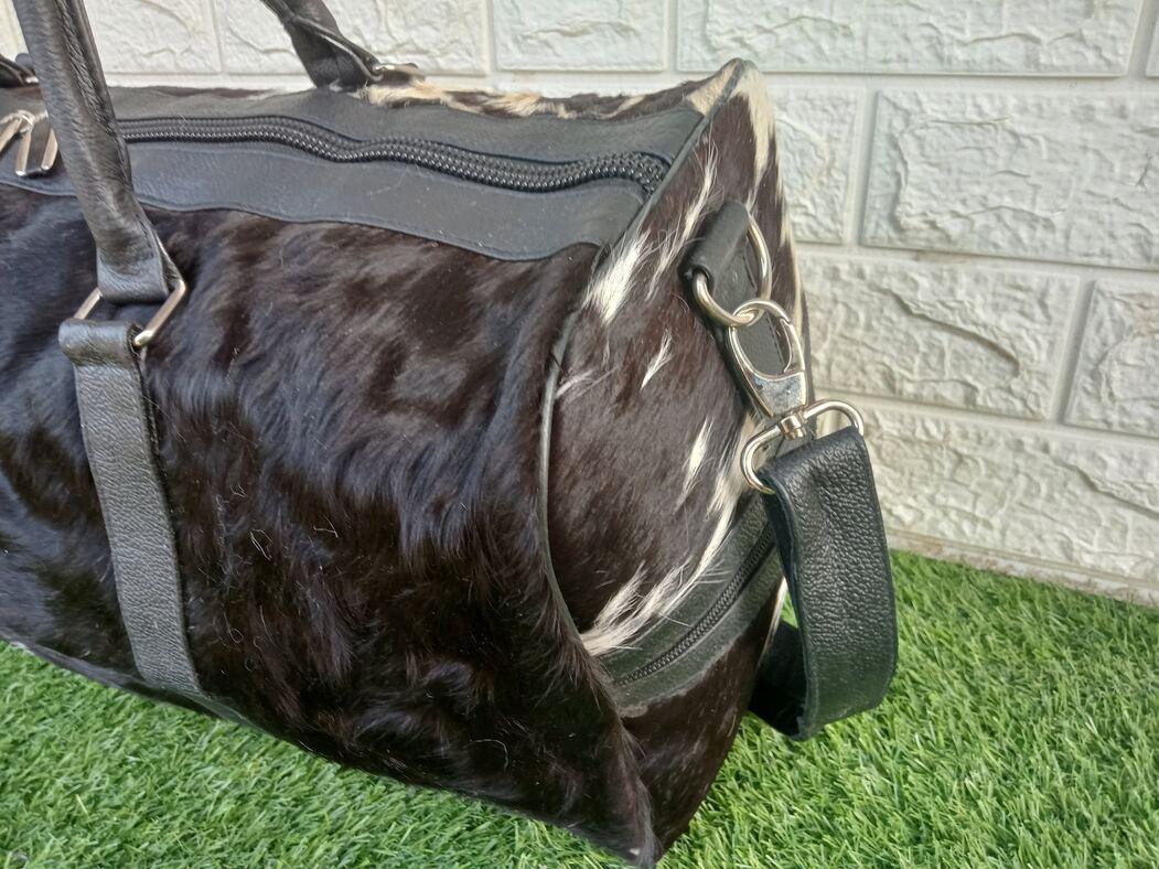 Natural Real Cowhide Duffle Bag