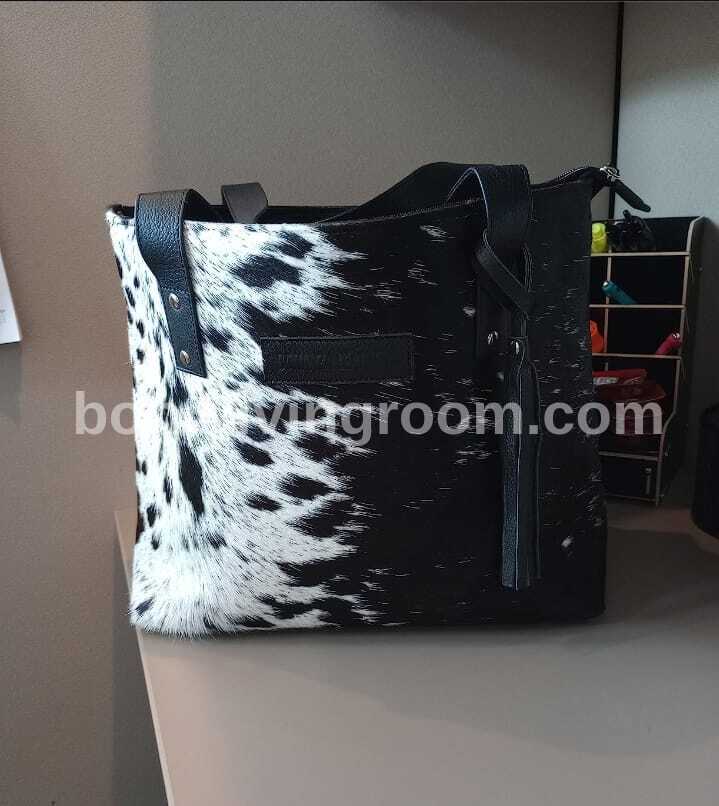 Black White Hair On Cowhide Purse