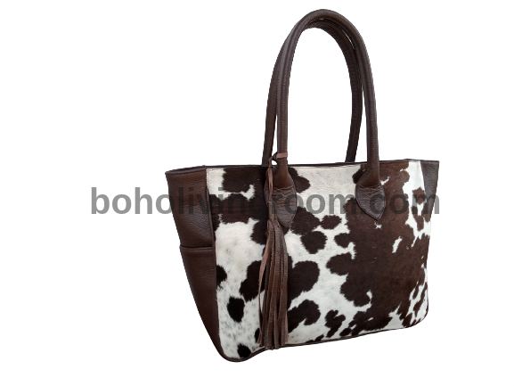 Tricolor Cowhide Tote Purse