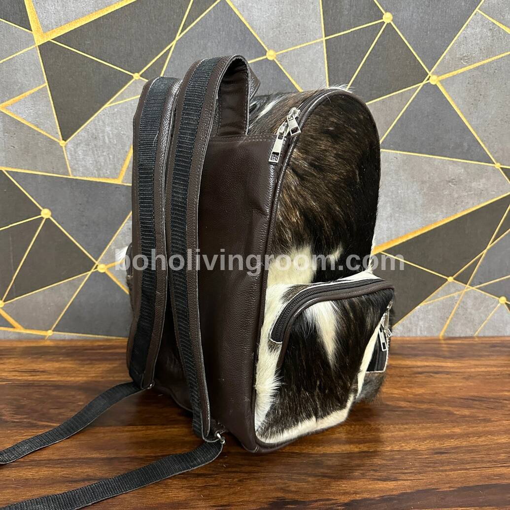 Charcoal Black Cowhide Backpack