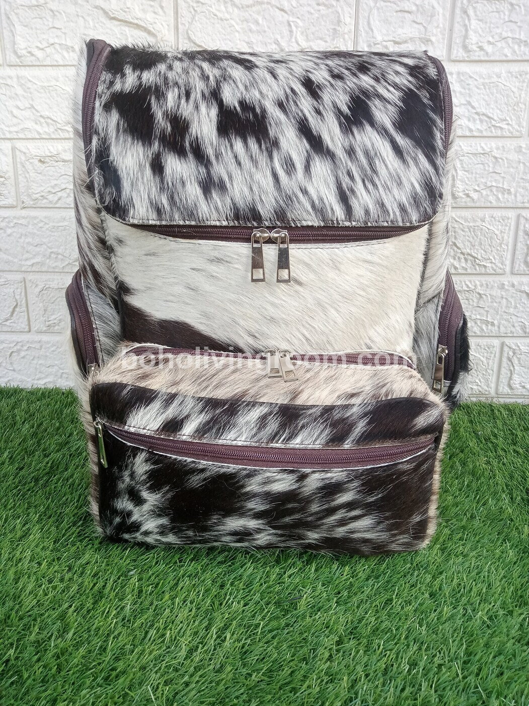 Real Natural Cowhide Mommy Backpack