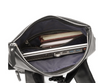 Men's Black Leather Roll Top Backpack with Laptop Compartment