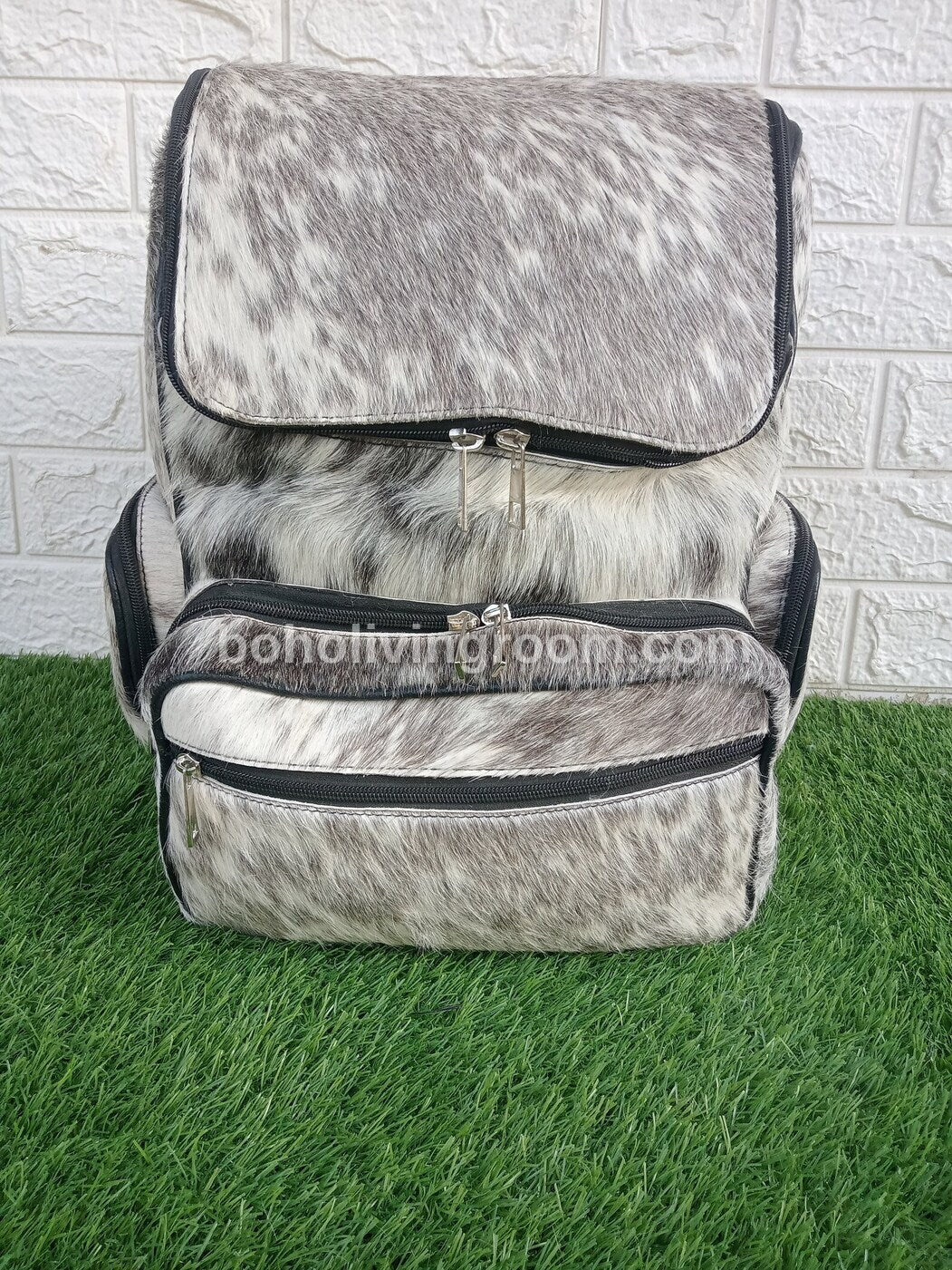 Real Natural Hair On Cowhide Backpack