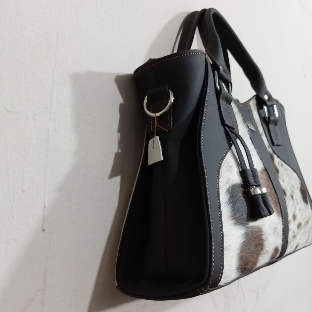 Dark Tricolor Cowhide Purse