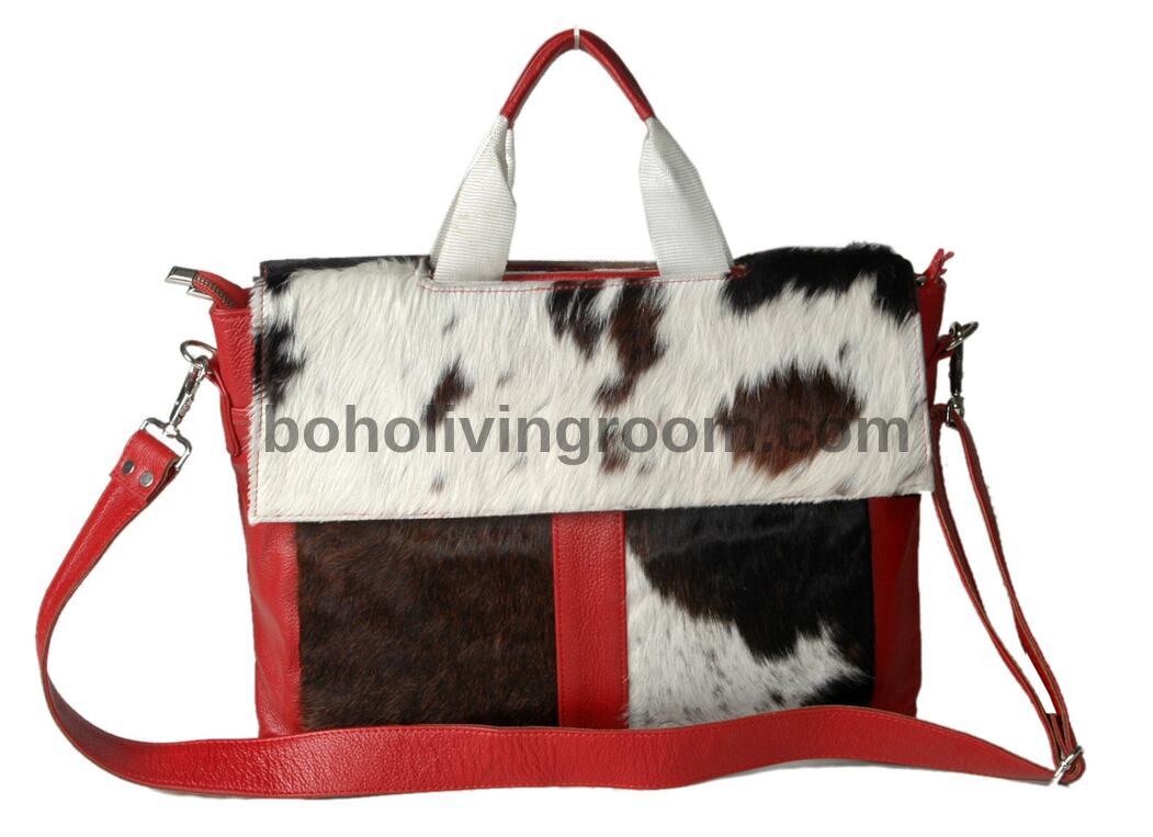 Long Hair Cowhide Briefcase Laptop Bag
