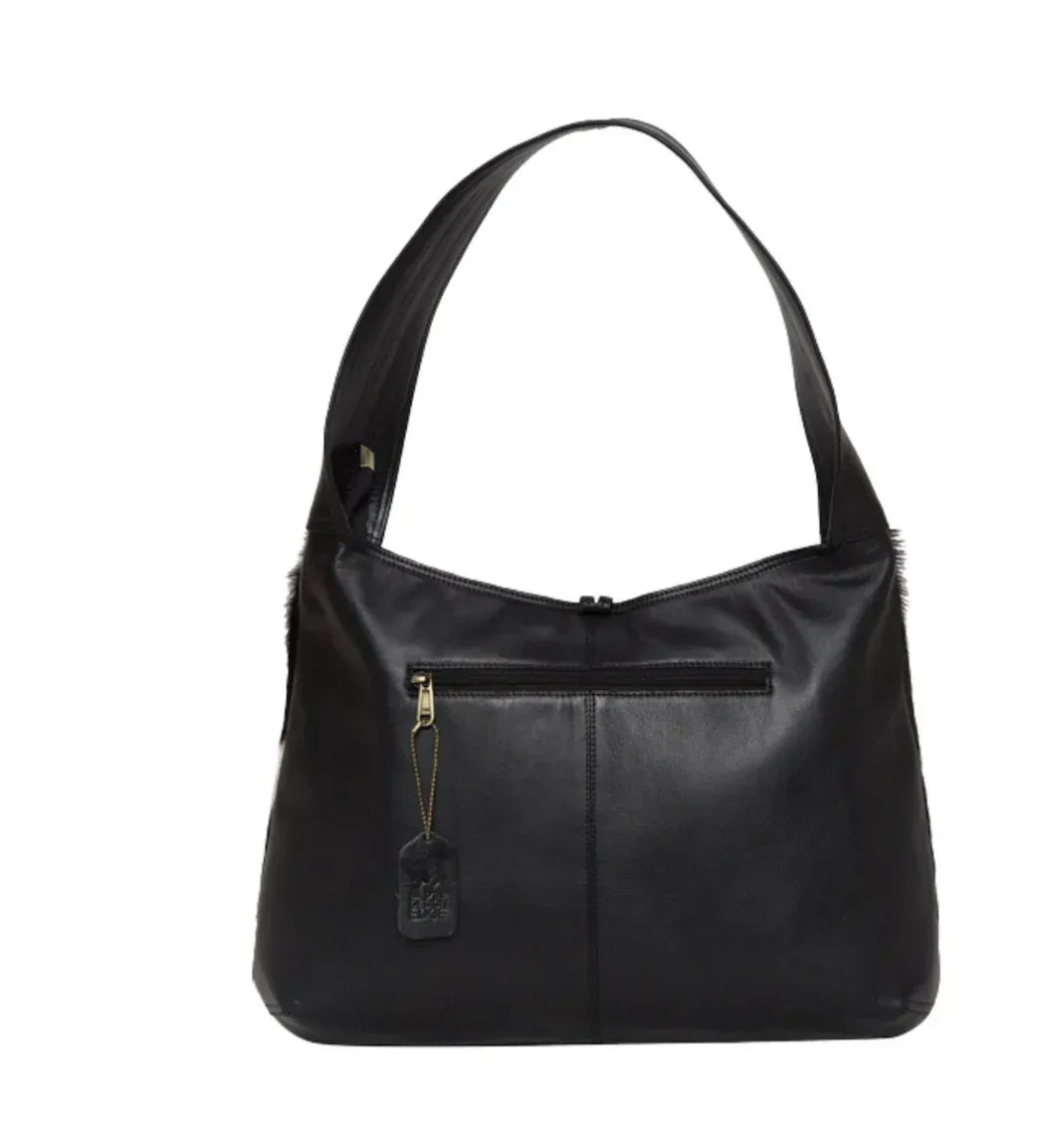 Classic Black White Cowhide Shoulder Purse