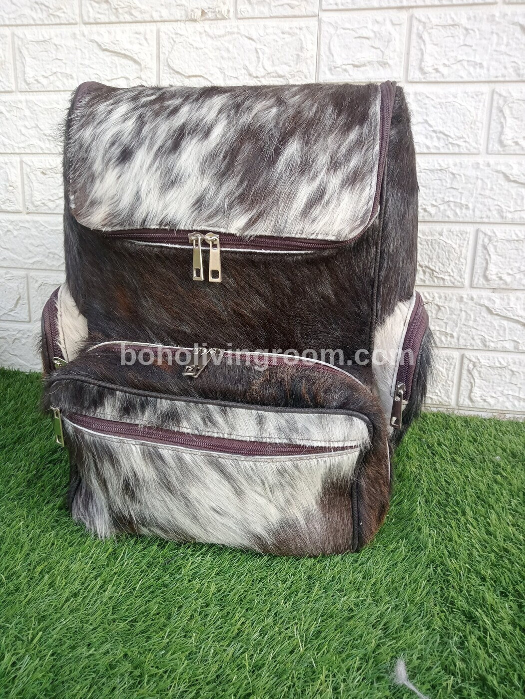 Long Hair Cowhide Backpack