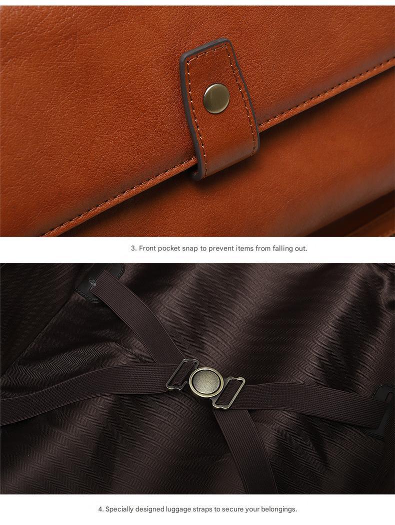 Premium Leather Trolley Suitcase Set