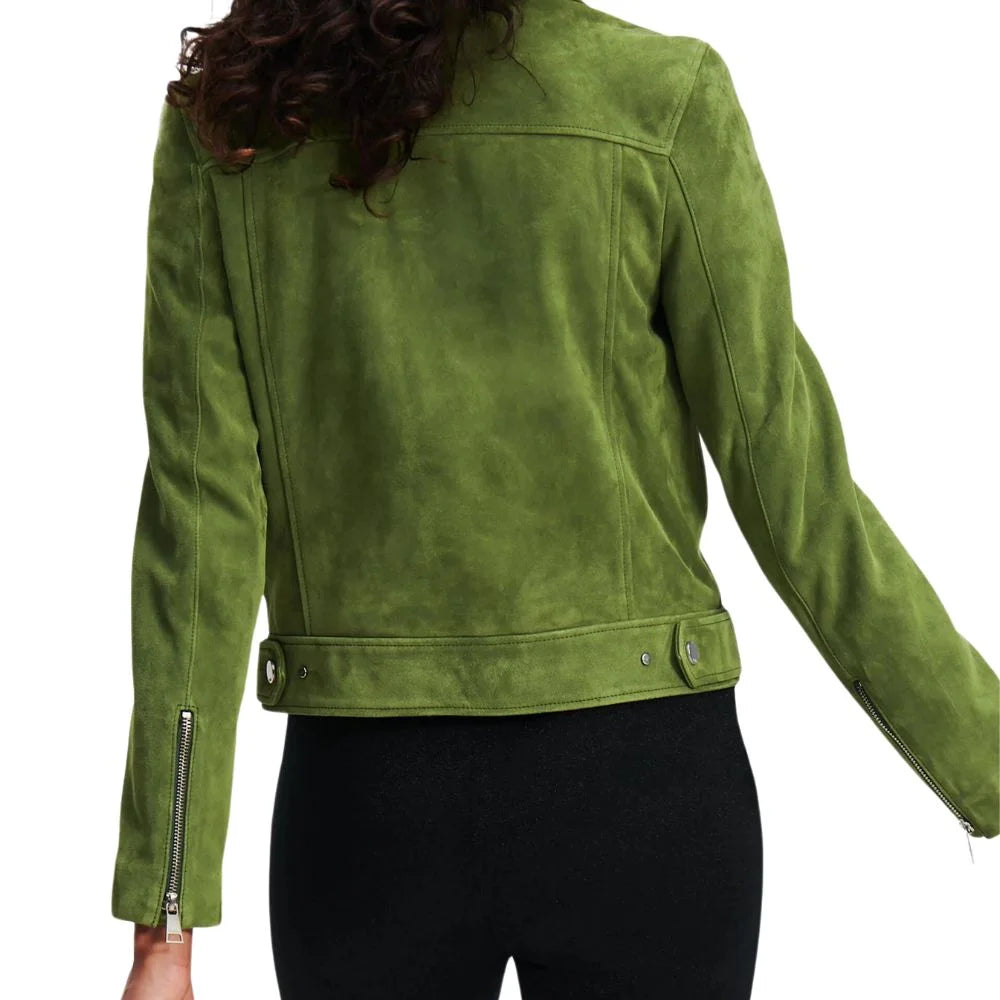 Green Suede Jackets For Women Leather