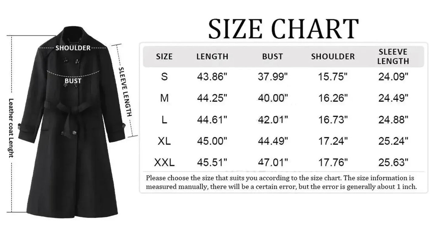 western women suede leather trench coat