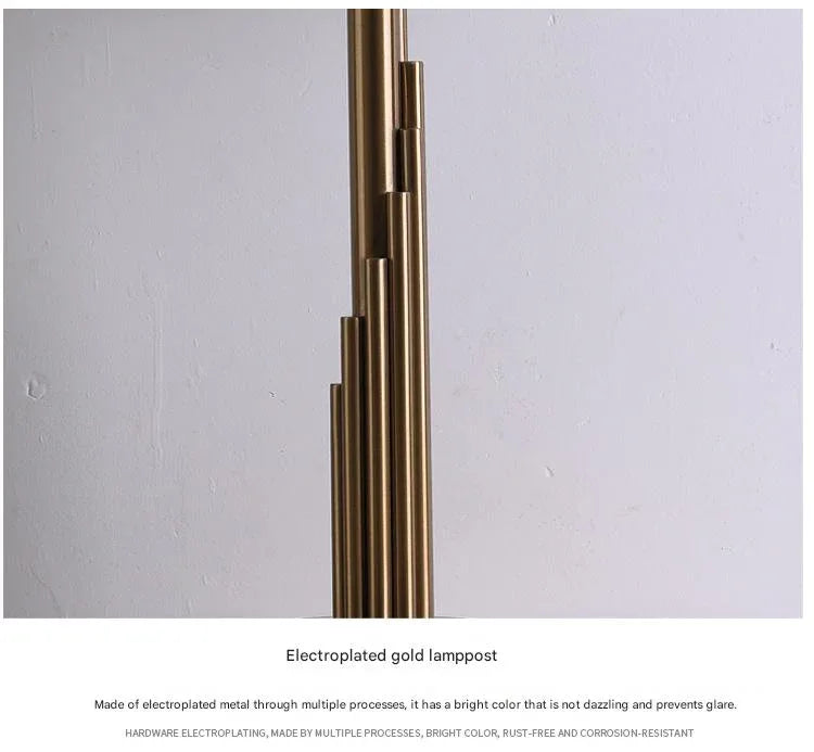 Modern scandinavian brass fabric table lamp