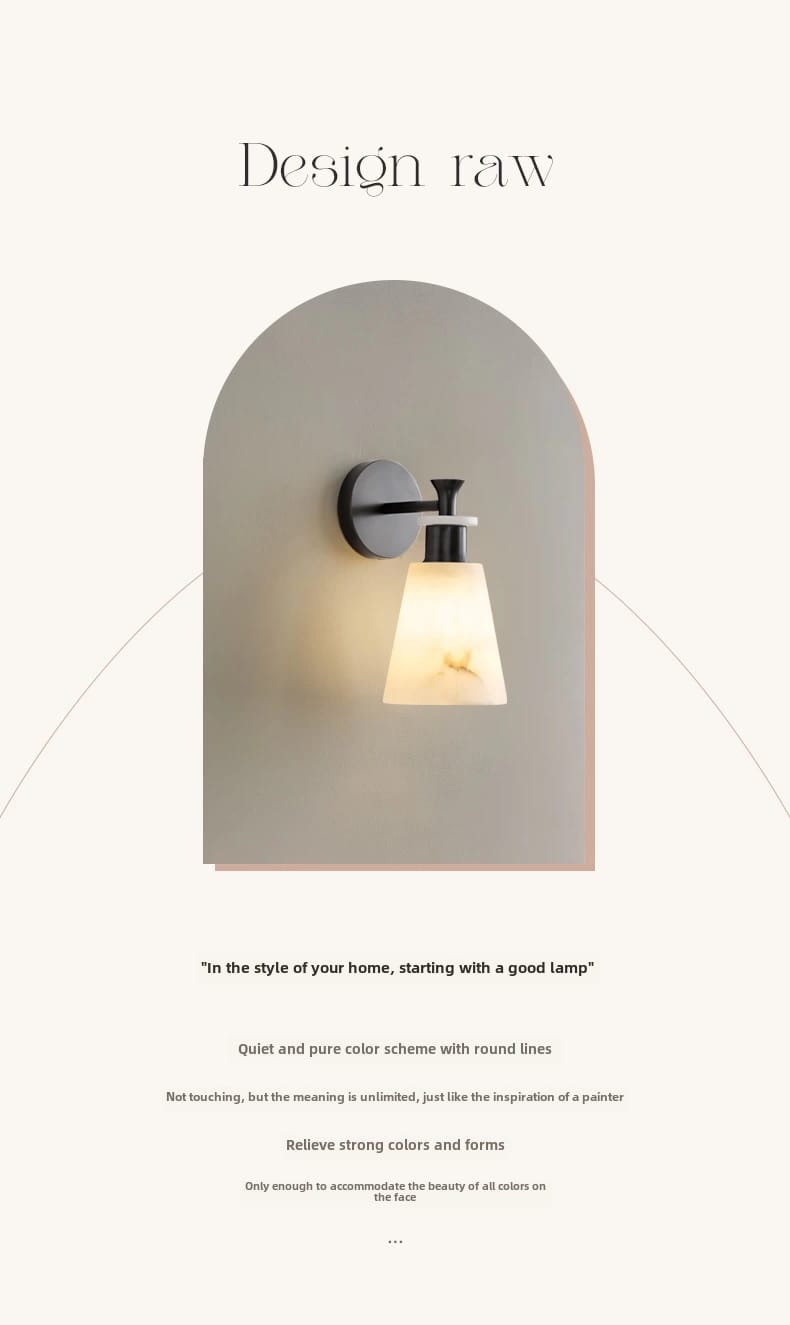 Modern Brass Cloud Stone Wall Lamp Spanish Marble Wall Light