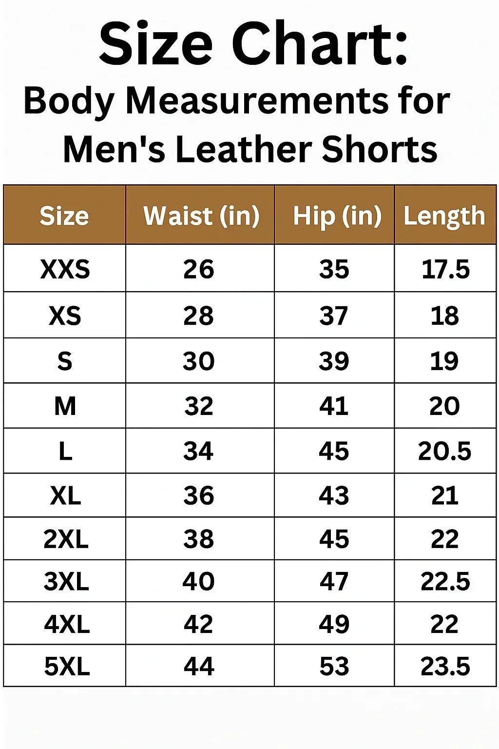 Men Leather Brown Casual Streetwear Shorts