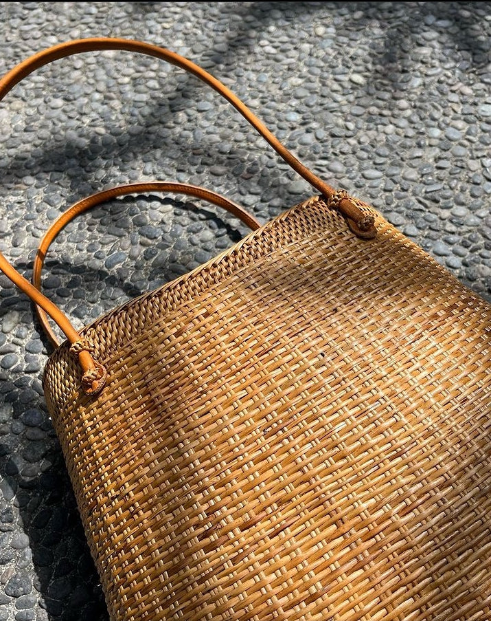 Irregular Natural Rattan Bag
