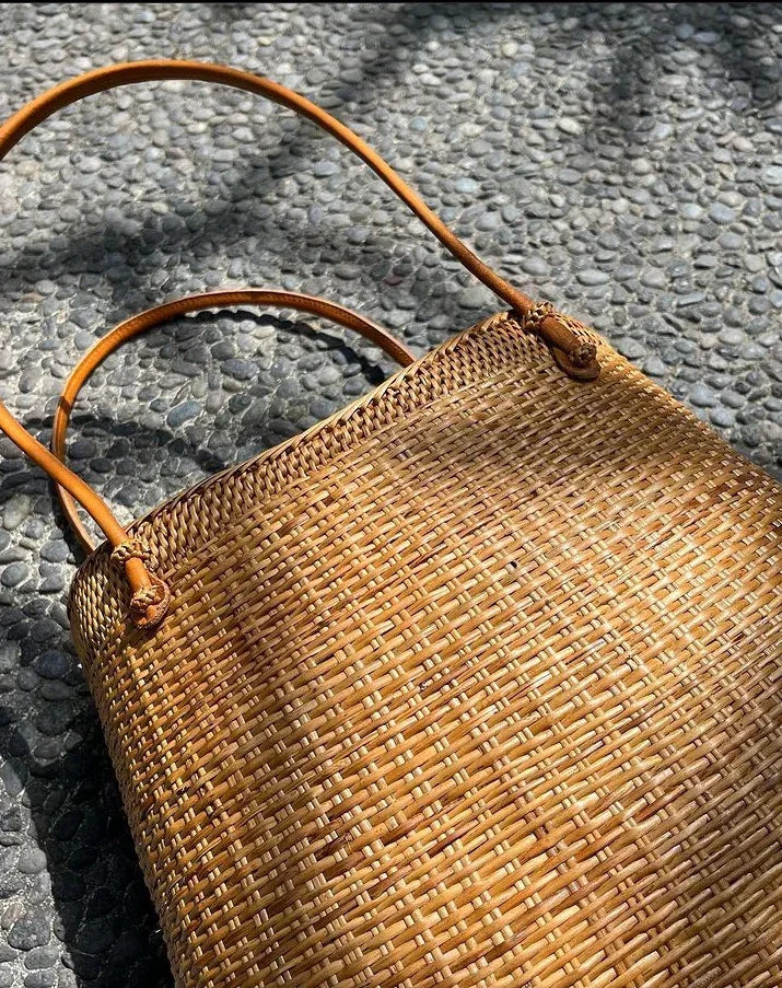 Irregular Natural Rattan Bag