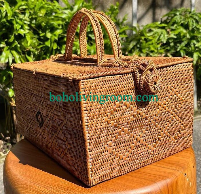 Picnic Rattan Bag Square