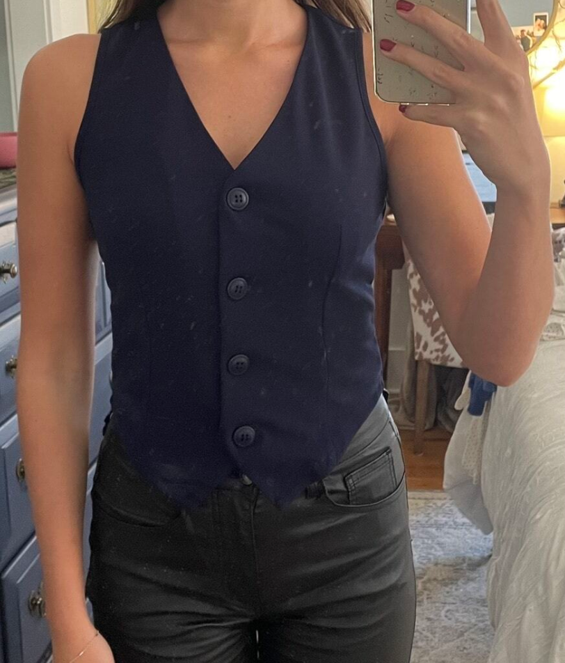 women sleeveless blazer vest jacket