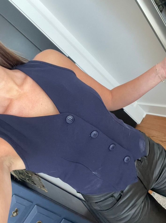 women sleeveless blazer vest jacket