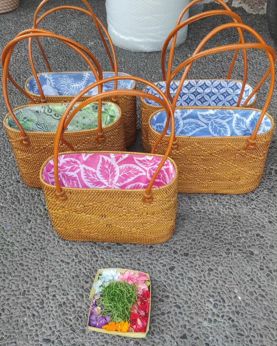 Woven Rattan Tote Bag for Summer