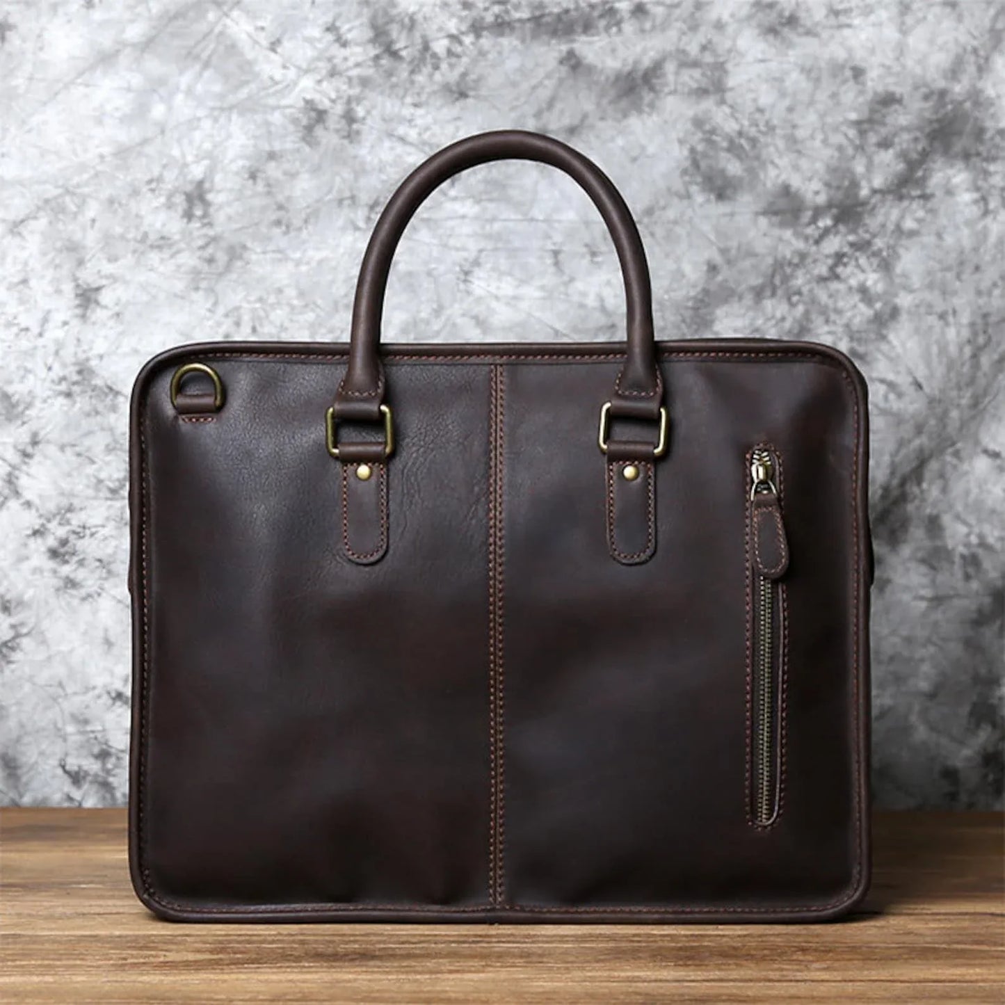 Handmade leather messenger bag for men