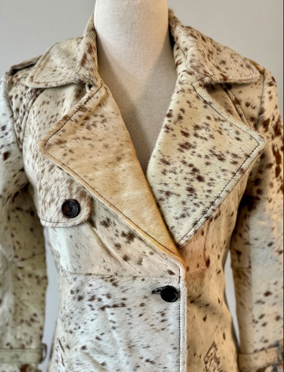 Women Cowhide Trench Coat for Rodeo & Western Style
