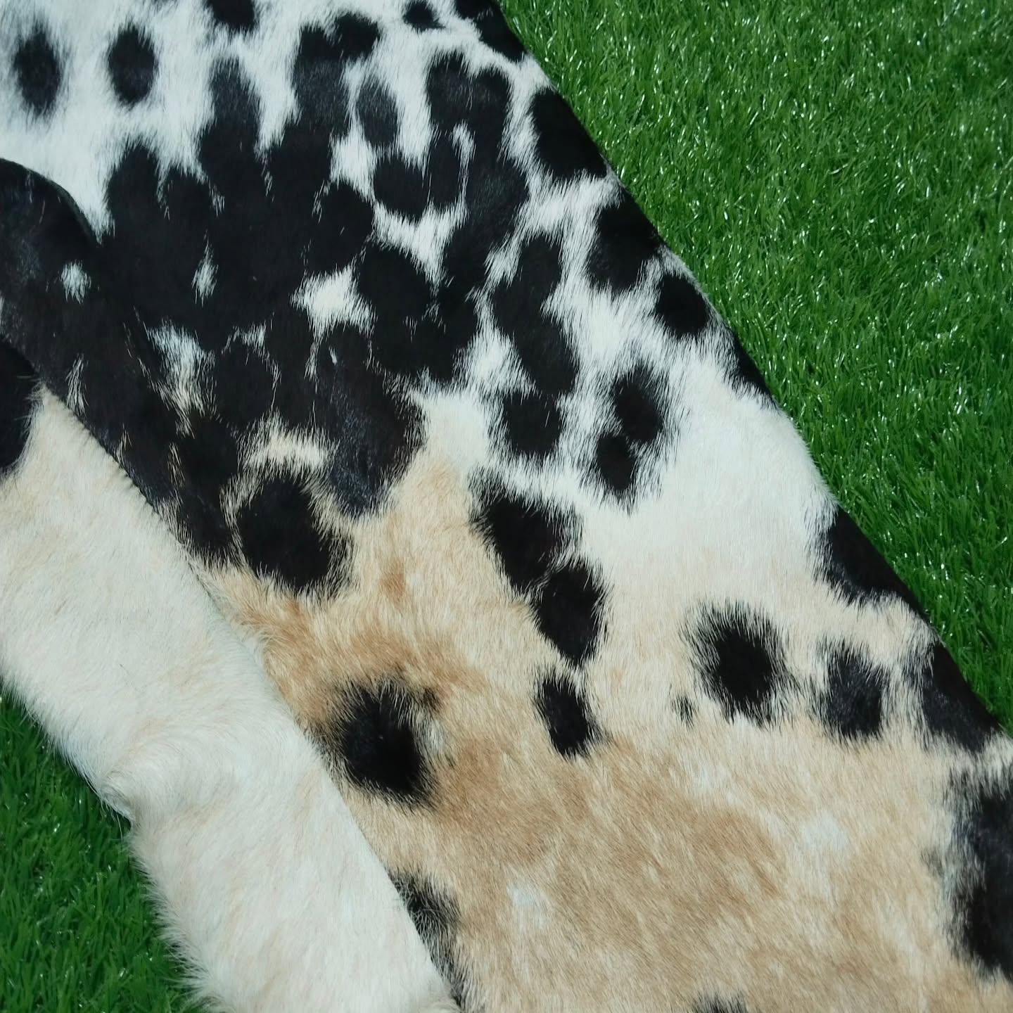 real cowhide pants black and white