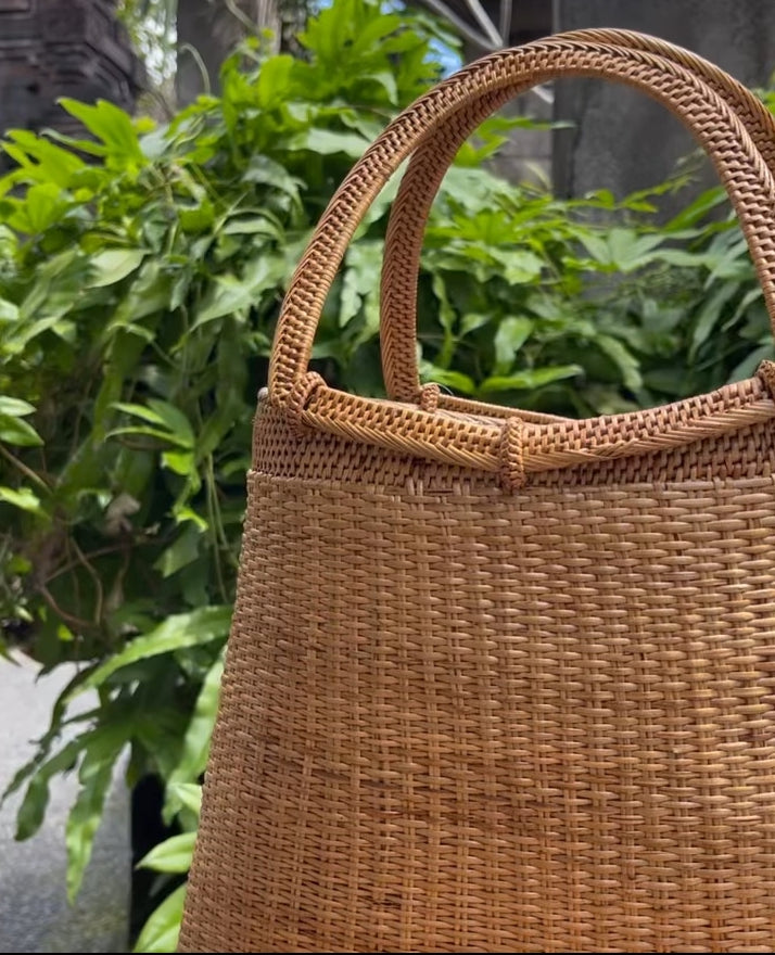 Real Natural Rattan Tote bag