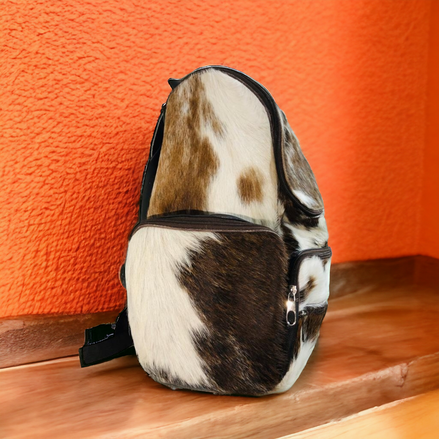 Long Hair Natural Cowhide Backpack